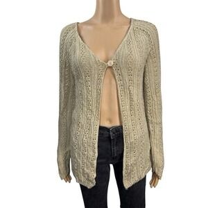 August Silk Vintage Womens  Cardigan Sweater  Size M Knitted Long Sleeve